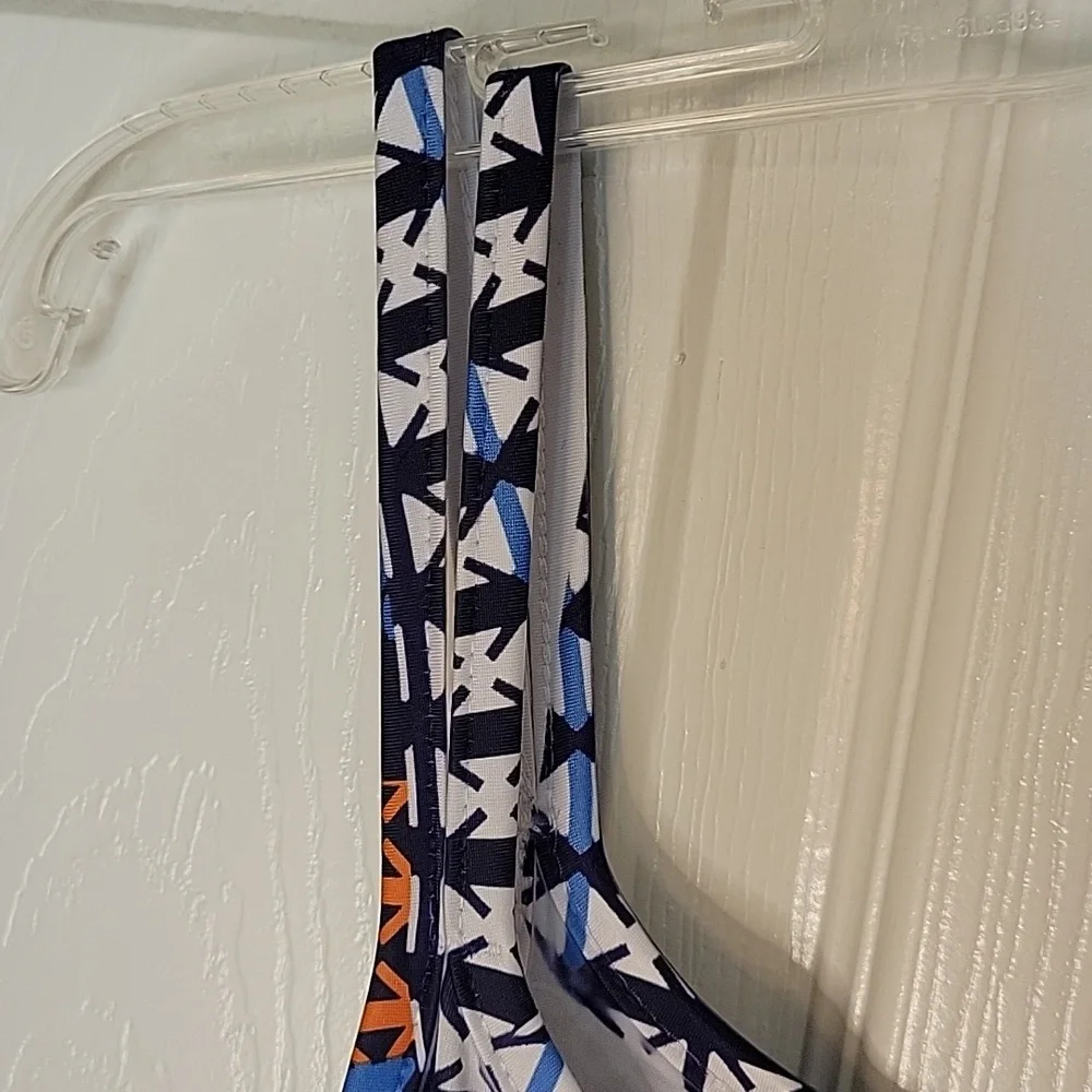 Cato XL Double Spaghetti Strap Blouse Navy Blue Orange White